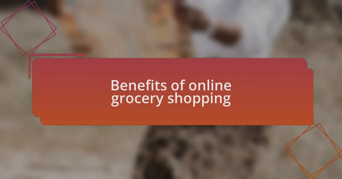 Benefits of online grocery shopping