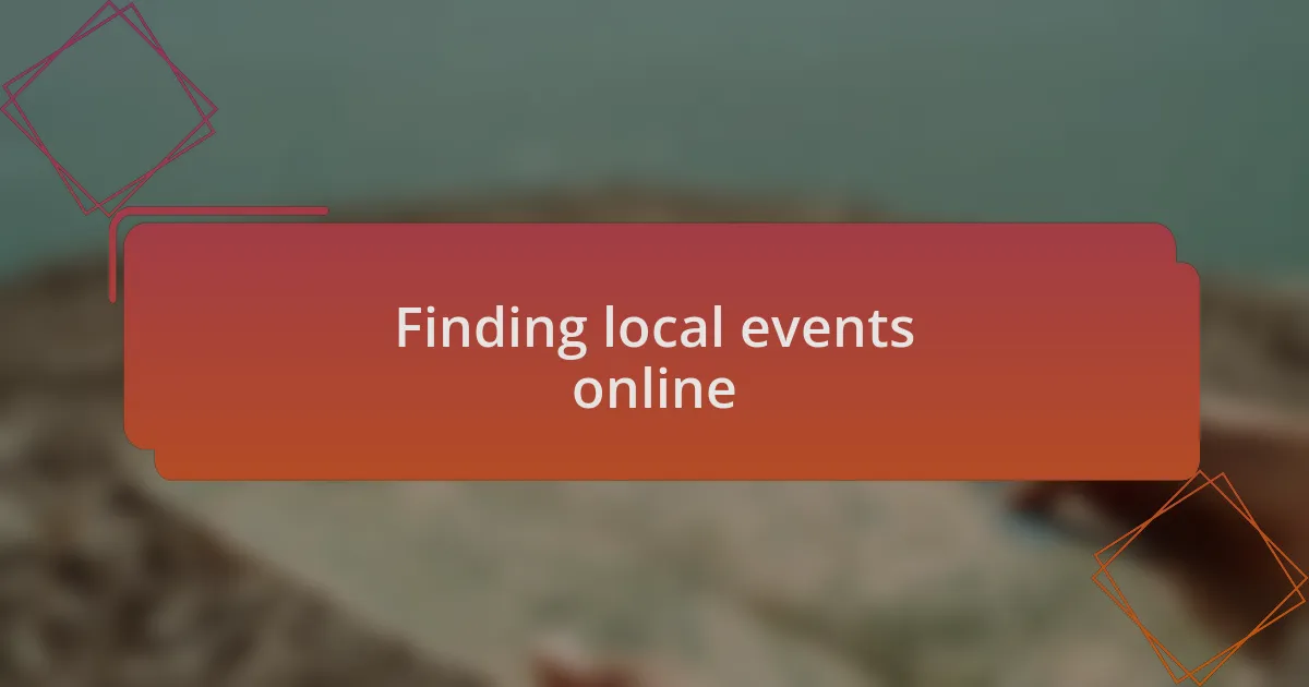 Finding local events online