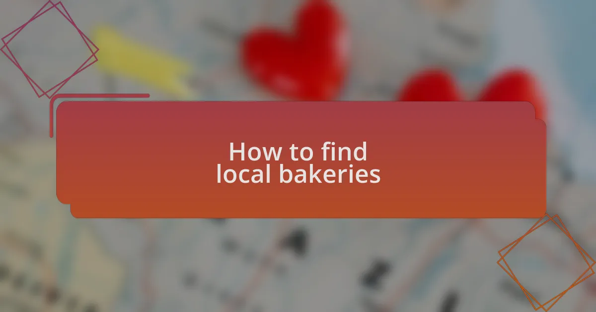 How to find local bakeries