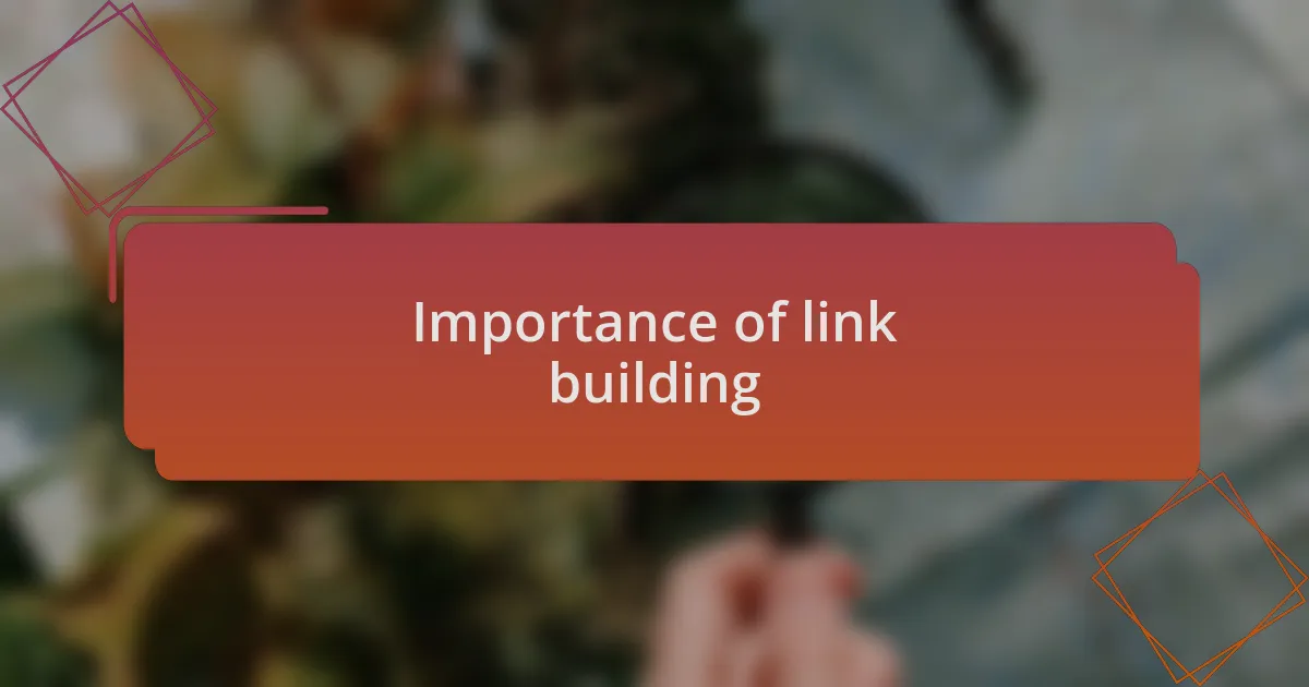 Importance of link building