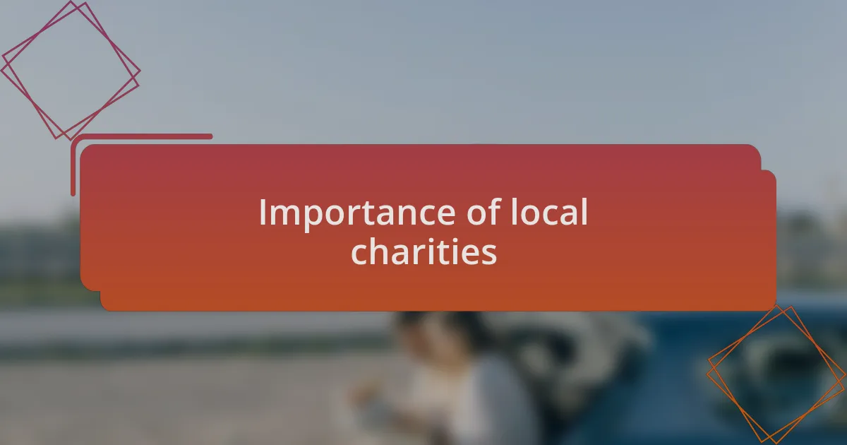 Importance of local charities