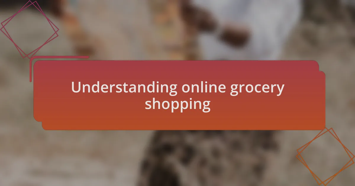 Understanding online grocery shopping